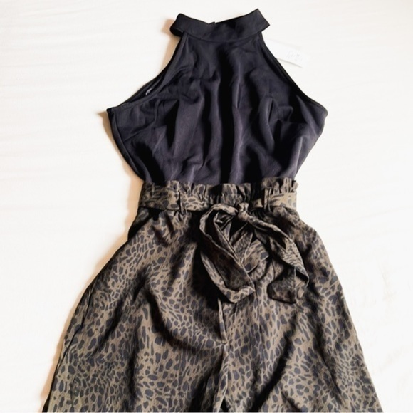 Mi Ami Women’s Black and Green High Neck Romper - Picture 2 of 6